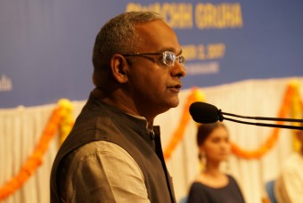 Sridhar Venkat, CEO, The Akshaya Patra Foundation, speaks at the event